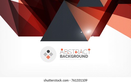 Triangle design business template with lights, vector geometric professional minimal template