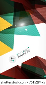 Triangle design business template with lights, vector geometric professional minimal template