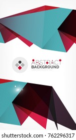 Triangle design business template with lights, vector geometric professional minimal template