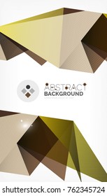 Triangle design business template with lights, vector geometric professional minimal template