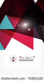 Triangle design business template with lights, vector geometric professional minimal template