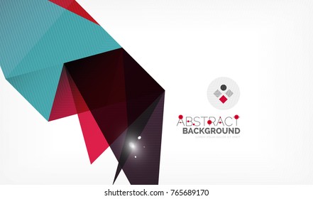 Triangle design business template with lights, vector geometric professional minimal template