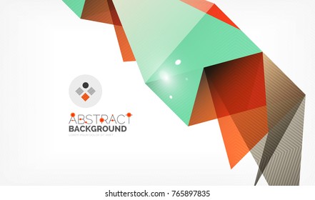 Triangle design business template with lights, vector geometric professional minimal template