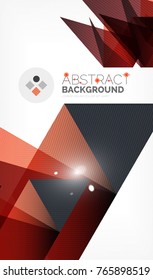 Triangle design business template with lights, vector geometric professional minimal template