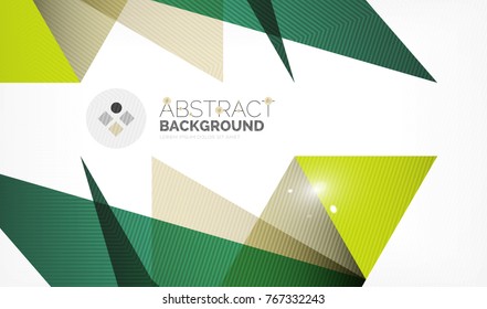 Triangle design business template with lights, vector geometric professional minimal template