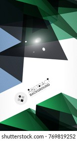 Triangle design business template with lights, vector geometric professional minimal template