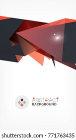 Triangle design business template with lights, vector geometric professional minimal template