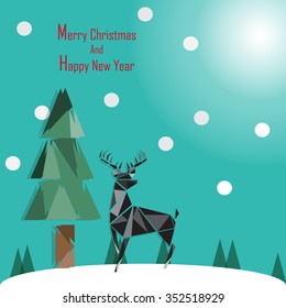 triangle design of christmas card
