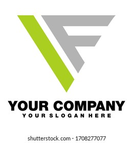 Triangle design concept. Letter V and F