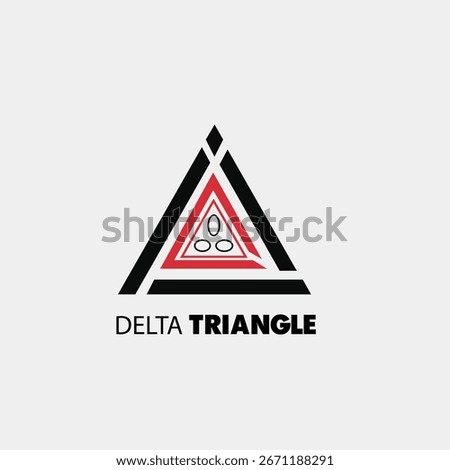 A triangle design logo that contains three oval shapes with a geometric concept that looks very modern with a flat design style.