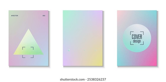 Triangle Design. Minimal Shape. Multyplying Neon Illustration. Texture Holographic Poster. Purple Grainy Gradient Set. Hologram Poster. Elegant Banner. Pink Triangle Design