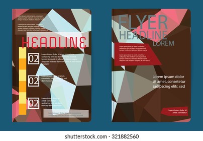 Triangle design vector template layout for magazine brochure flyer booklet cover annual report in A4 size Modern