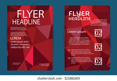 Triangle design vector template layout for magazine brochure flyer booklet cover annual report in A4 size Modern