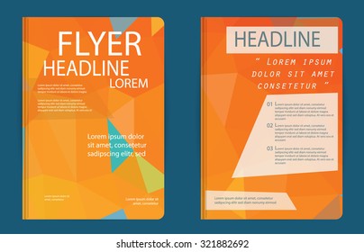 Triangle design vector template layout for magazine brochure flyer booklet cover annual report in A4 size Modern