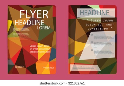 Triangle design vector template layout for magazine brochure flyer booklet cover annual report in A4 size Modern