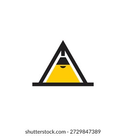 triangle desk lamp light simple geometric logo vector 