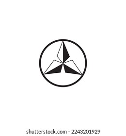 triangle diamond logo design circle template vector