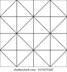 Triangle Diamond Pattern seamless black white A Triangle Diamond Pattern consists of a pattern of uniform squares like that of a checkerboard. Each square is cut diagonally, 