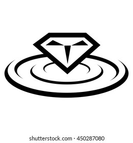 triangle diamond shape over graphic ripples in a pond