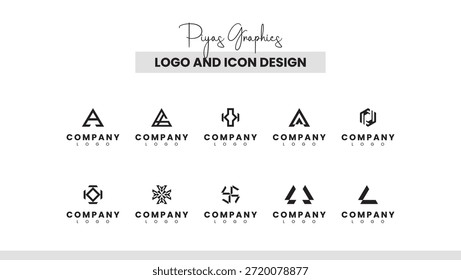 Paquete de diseño de logotipo direccional de triángulo