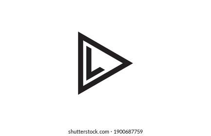 triangle DL or LD logo symbol icon vector graphic design 