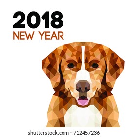 Triangle dog. Polygon new year dog symbol