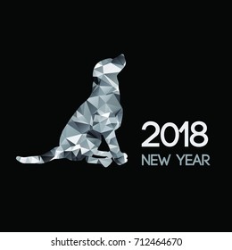 Triangle dog. Polygon new year dog symbol
