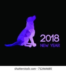Triangle dog. Polygon new year dog symbol