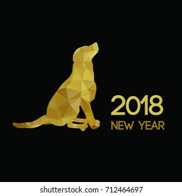 Triangle dog. Polygon new year dog symbol