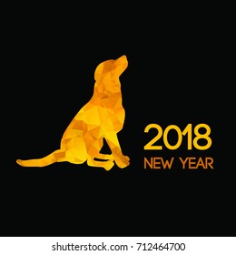 Triangle dog. Polygon new year dog symbol