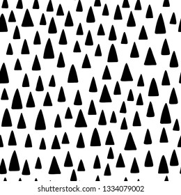 Triangle doodle texture. Abstract seamless background. Black and white pattern. Vector illustration. Design can be used for wallpaper, textile, print, card.