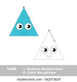 Triangle. Dot to dot educational game for kids.