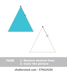 Triangle. Dot to dot educational game for kids.