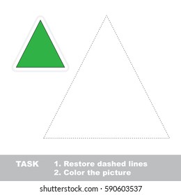 Triangle. Dot to dot educational game for kids, the primary geometry for preschool children.