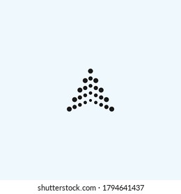 Triangle Dot Logo. Pyramid Icon