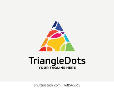 Triangle Dots Logo Template Design Vector, Emblem, Design Concept, Creative Symbol, Icon