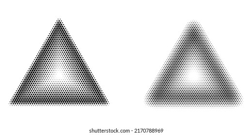 Triangle Dotted Halftone Gradient Vector Illustration