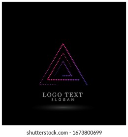 Logotipo de punto triangular. Plantilla de vectores de símbolos e iconos.
