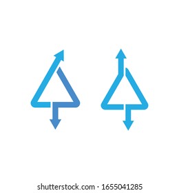 Triangle up and down arrow vector logo