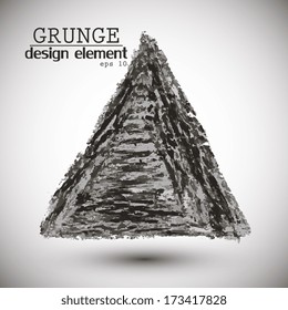 triangle, drawn in black chalk, design element