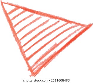 Triangle drawn with a thick red crayon outline on a white background. 