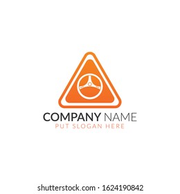Triangle driving school logo template. Logo for company. Vector