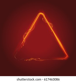 Triangle with the effect of fire. Great for advertising posters and internet marketing.
