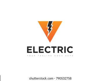 triangle electric logo, icon, symbol, design template