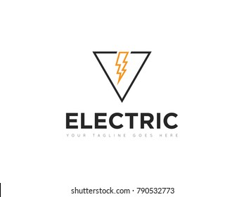 triangle electric logo, icon, symbol, design template