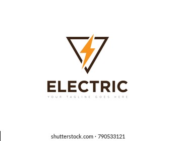 triangle electric logo, icon, symbol, design template