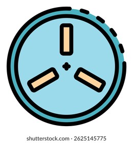 Triangle electric socket icon. Outline triangle electric socket vector icon color flat isolated