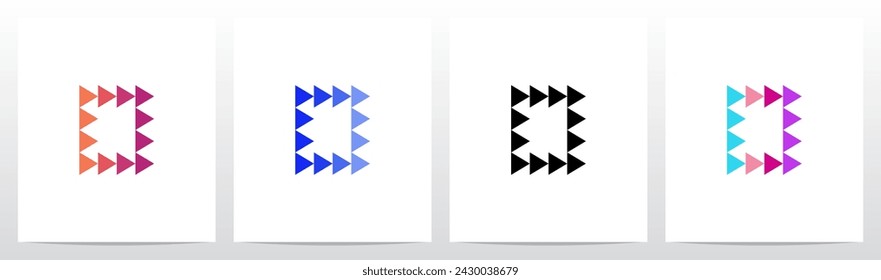 Triangle Equilateral Play Symbol Initial Letter Logo Design O