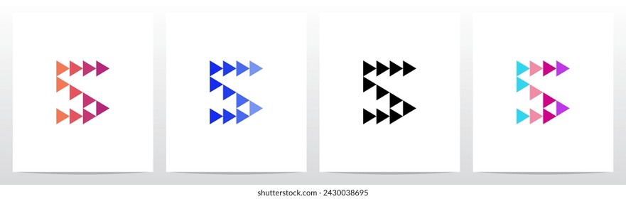 Triángulo Equilateral Jugar Símbolo Letra Inicial Logo Diseño S