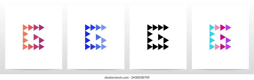 Triángulo Equilateral Play Símbolo Letra inicial Logo Design G